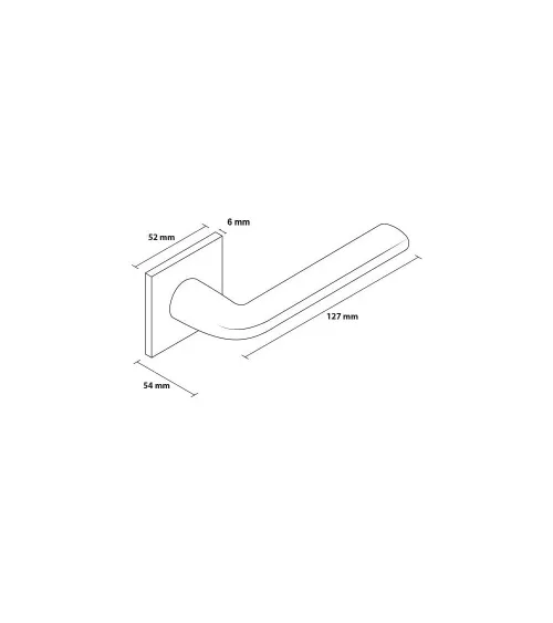 Scandi slim square plate door handle designer ironmongery