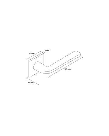 Scandi slim square plate door handle with dimensions