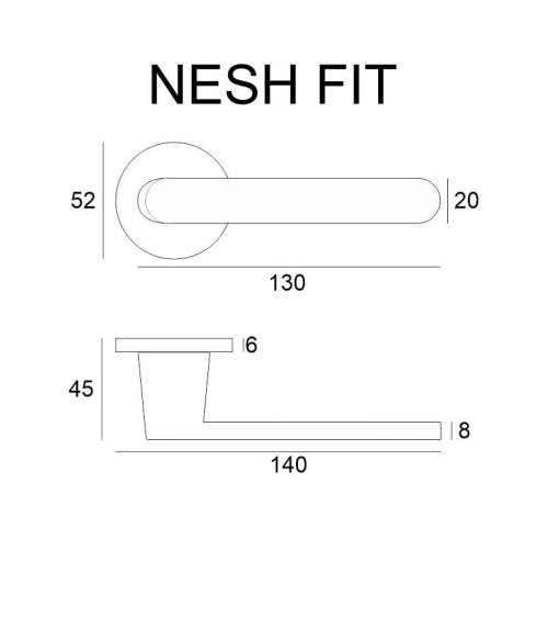 Nesh zamak door handle designer ironmongery