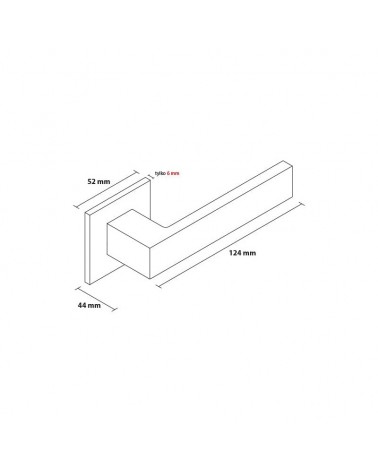 Focus square plate door handle with dimensions