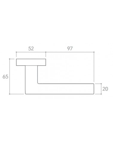 Zamak Pandora door handle with dimensions