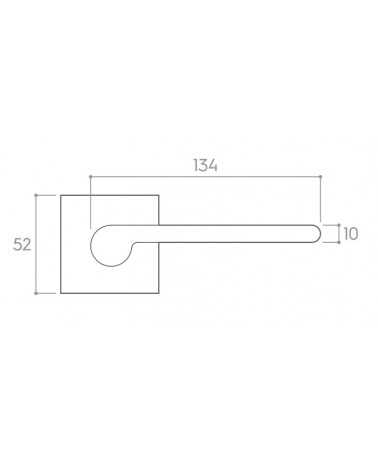 Zamak Pandora door handle with dimensions