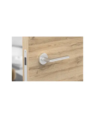 Zamak Spark door handle designer handle top view mounted on a door