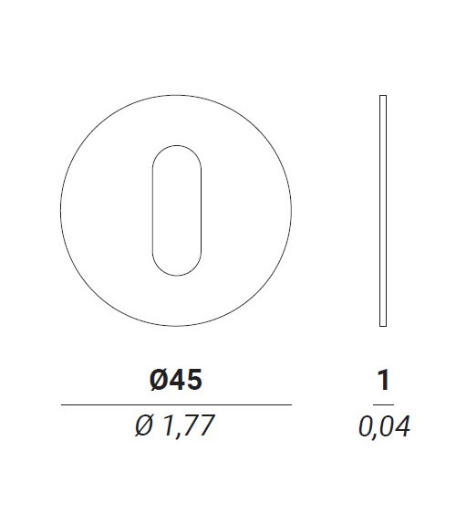 VERUM Round standard door rose, L keyhole