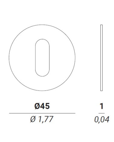 VERUM Round standard door rose, L keyhole