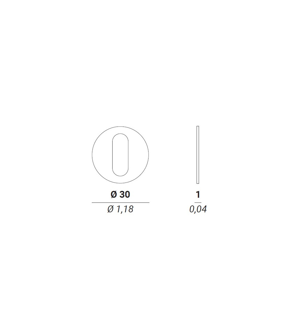 VERUM Round standard door rose, L keyhole