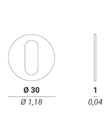 VERUM Round standard door rose, L keyhole