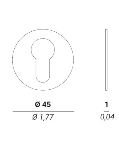 VERUM Round standard door rose, cylinder keyhole