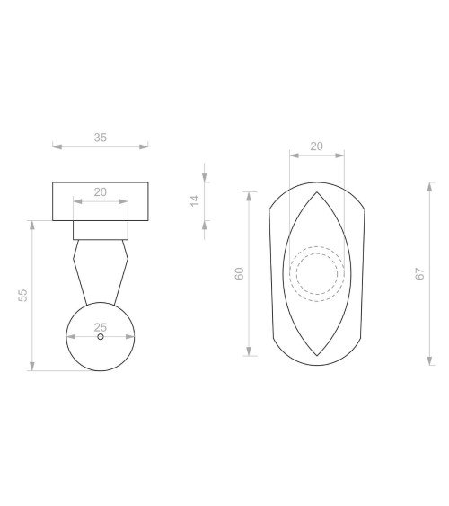 Window handle lever BT254 black 60mm