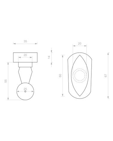 BT254 window handle piece black 60mm