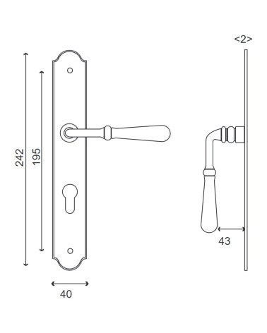Dimensions of the Beynac handle without the riser