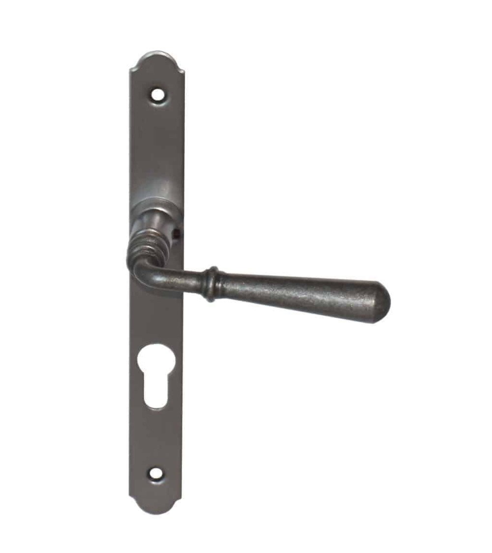 Door handles on raised narrow long plate - Beynac