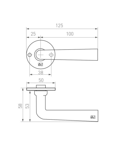 PH1925/50F door handle