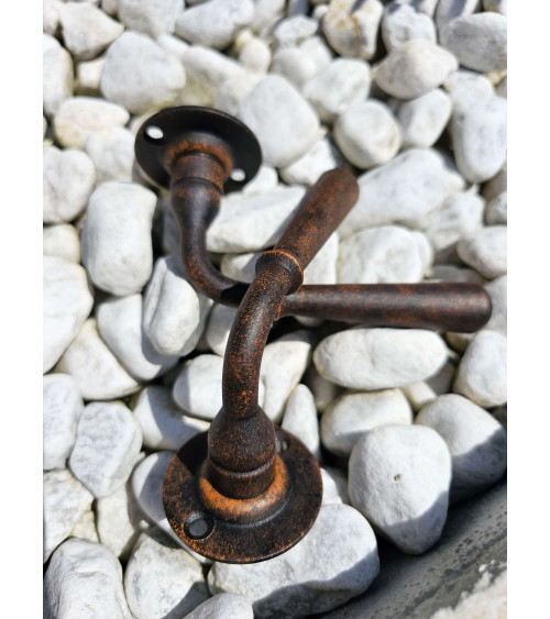 Black round HINON door handle - designer handle