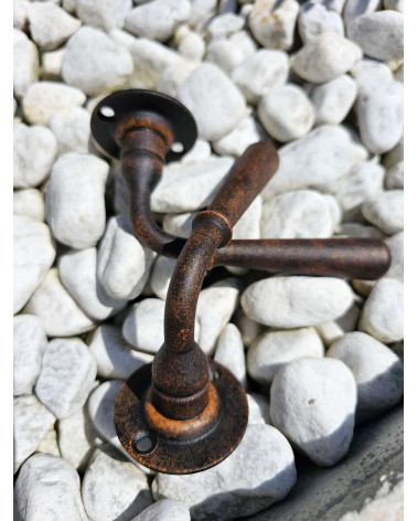 Retro rust-coloured iron door handle - HINON