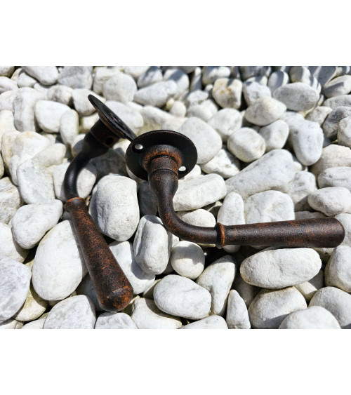 Black round HINON door handle - designer handle