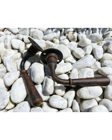 Retro rust-coloured iron door handle - HINON
