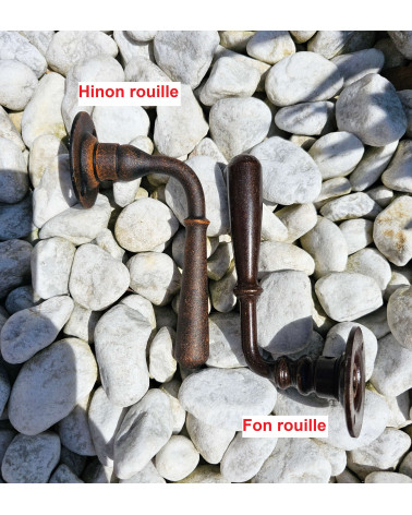Retro rust-coloured iron door handle - HINON