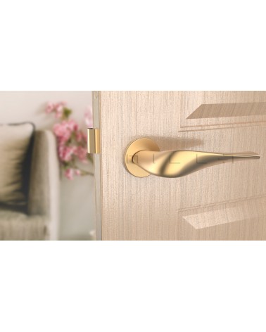 PETUNIA zamak door handle design handle front view mounted on door