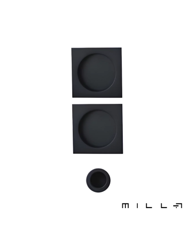 Black sliding door kit with cylinder design handle