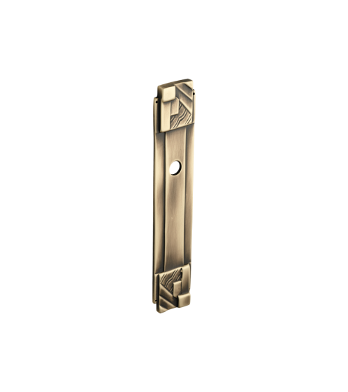 Art Deco backplate set with olive knob - lock/unlock - P361CONDB13