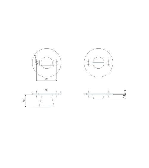 Rust-coloured FON round door handle