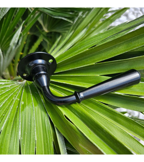Black HINON door handle round - design handle