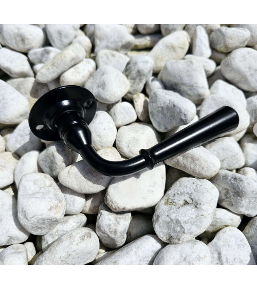 Black HINON door handle round - design handle