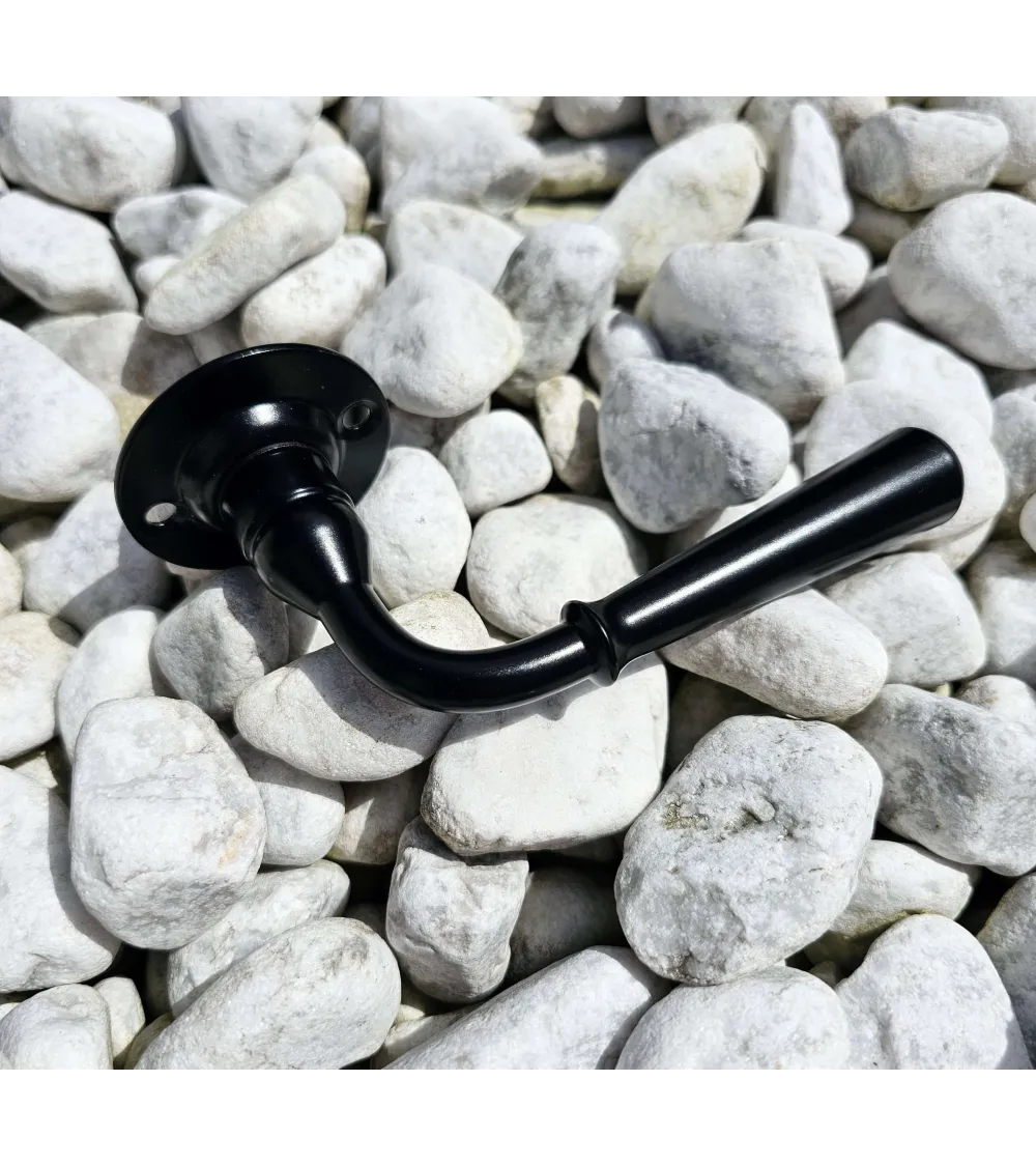 Retro door handle in black iron - HINON