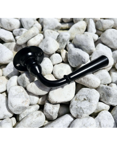 Retro door handle in black iron - HINON