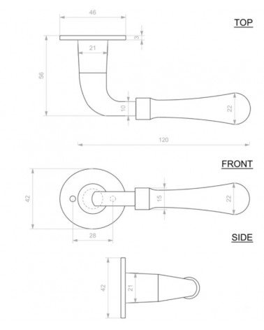 Rust iron door handle 1200 - designer handle