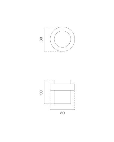 Door stop STOPPER 1722 with dimensions