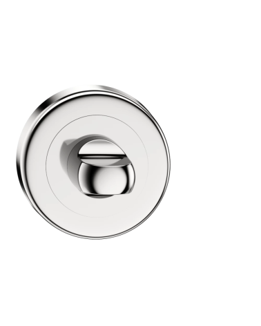 Polished chrome WC bathroom lock escutcheon CO R OB designer handle