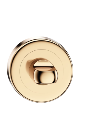 Polished gold WC bathroom lock escutcheon CO R OB designer handle