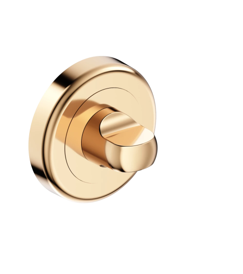 Polished gold WC bathroom lock escutcheon CO R OB designer handle