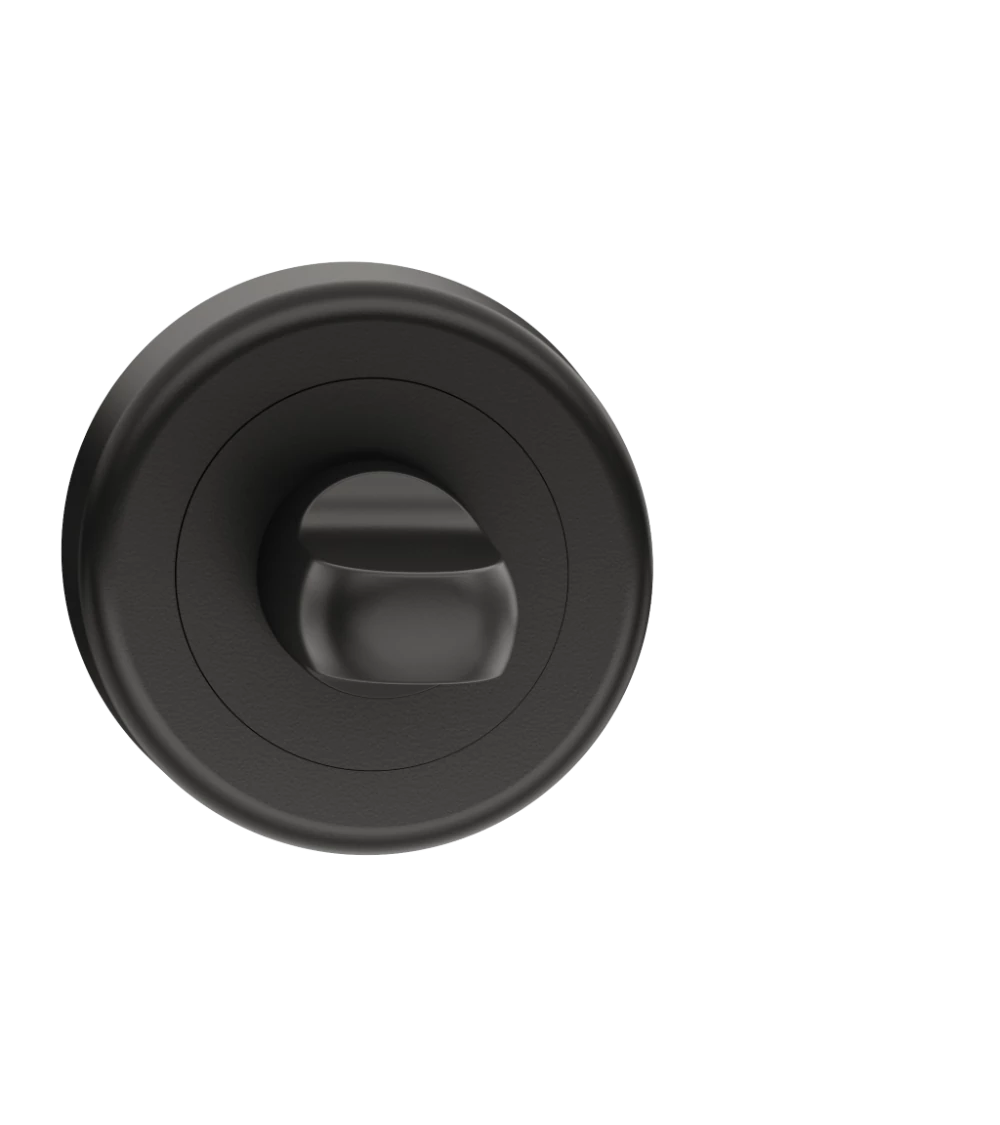 Black door rosette with WC lock CO R OB design handle