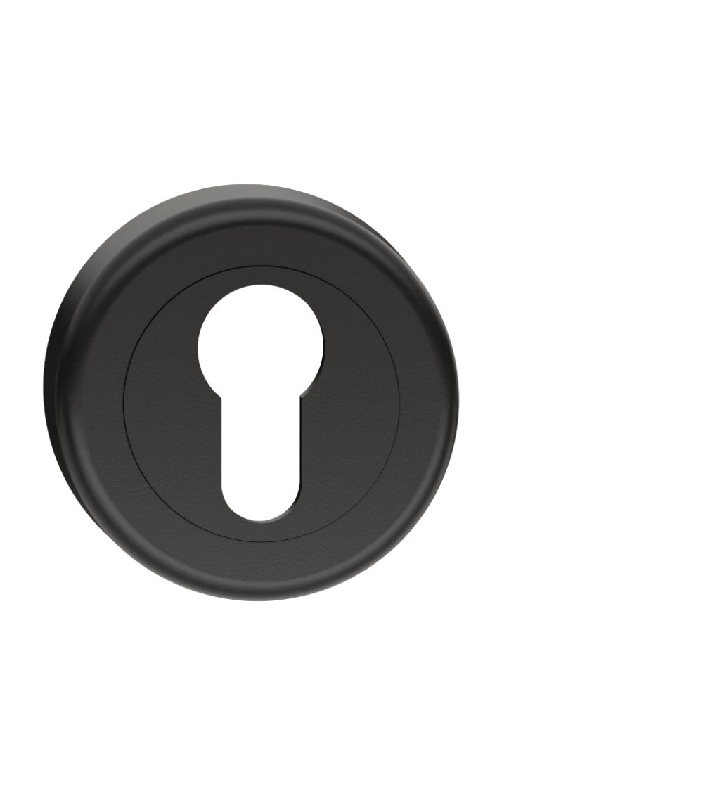Black door rosette with keyhole i CO R OB design handle