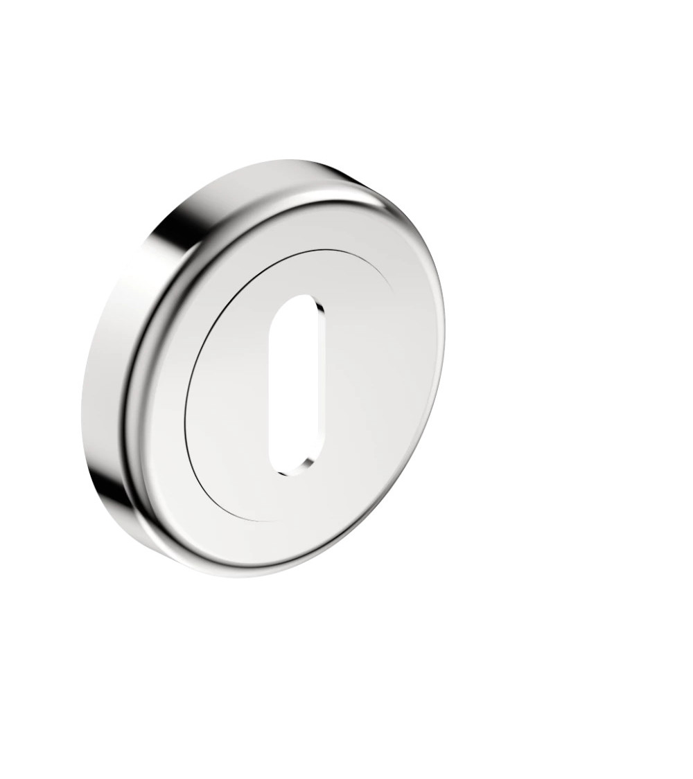 Keyhole door rosette L polished chrome CO R OB designer handle