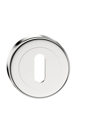 Keyhole door rosette L polished chrome CO R OB designer handle front view