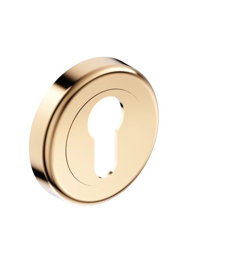 Keyhole door rosette i polished gold CO R OB designer handle
