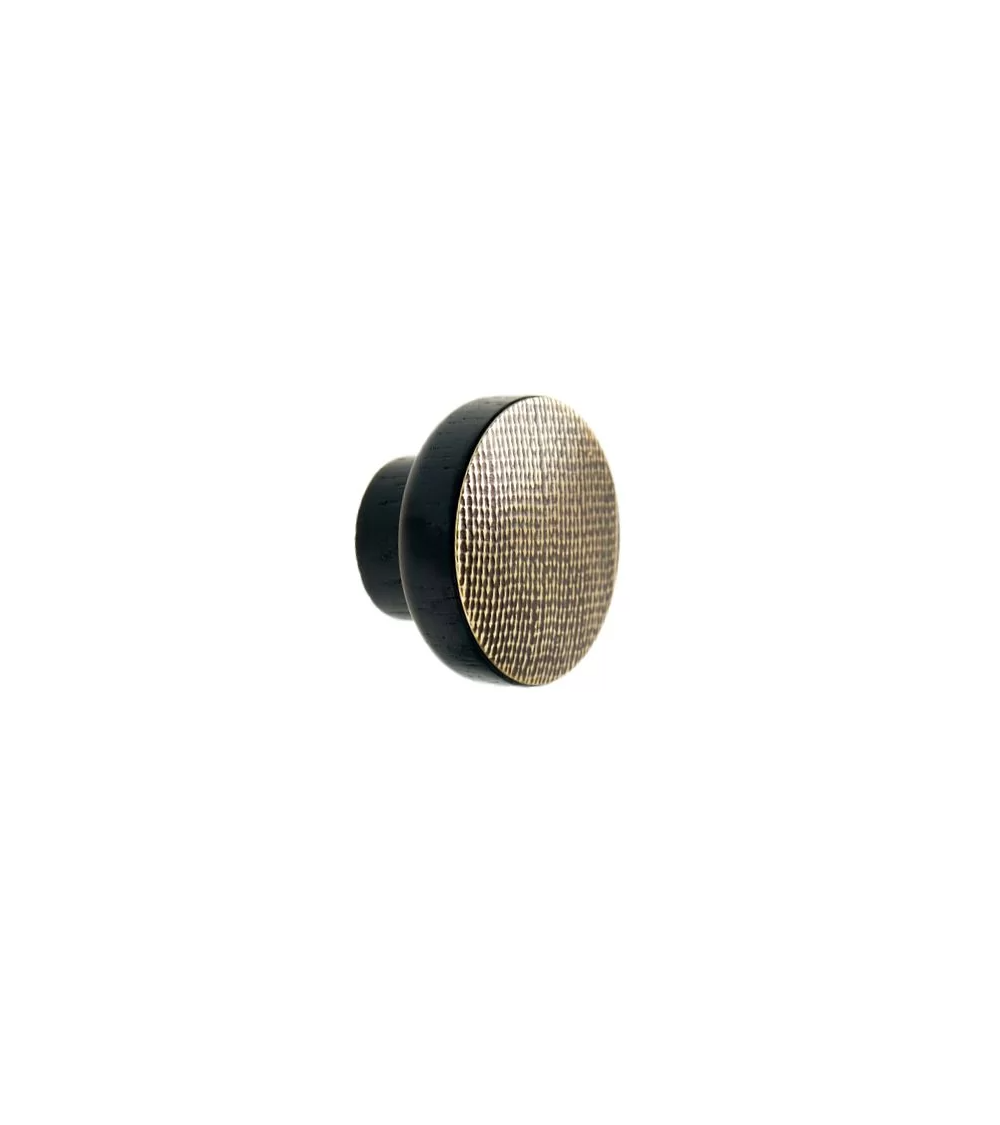 Furniture handle in black varnished wood brass