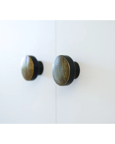 Black varnished wood furniture handle brass