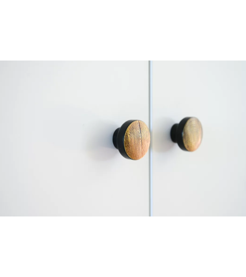 Furniture handle in black varnished wood brass