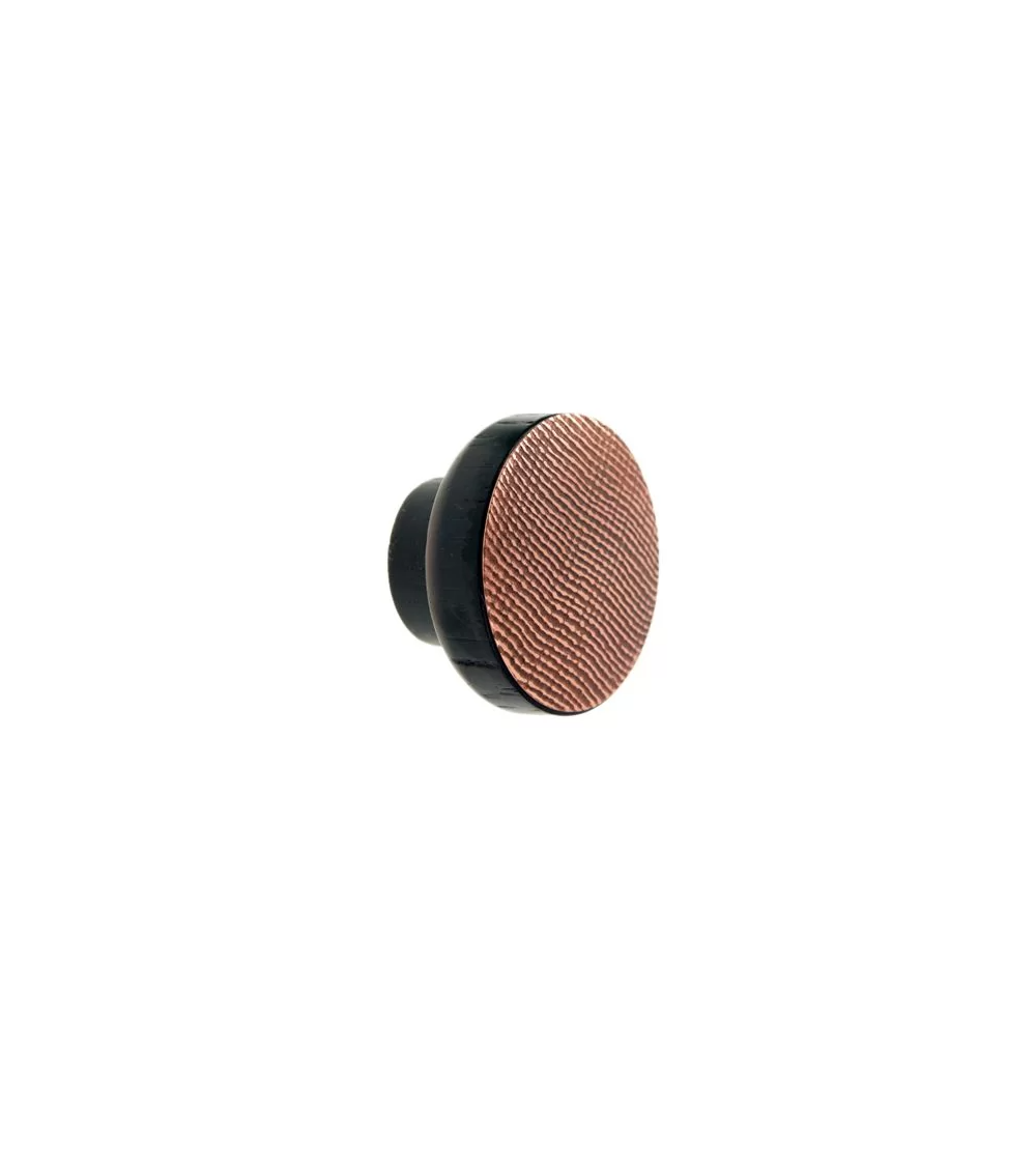 Black varnished wood furniture handle copper