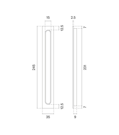 Black/leather sliding door handle APRILE HD 239 designer handle