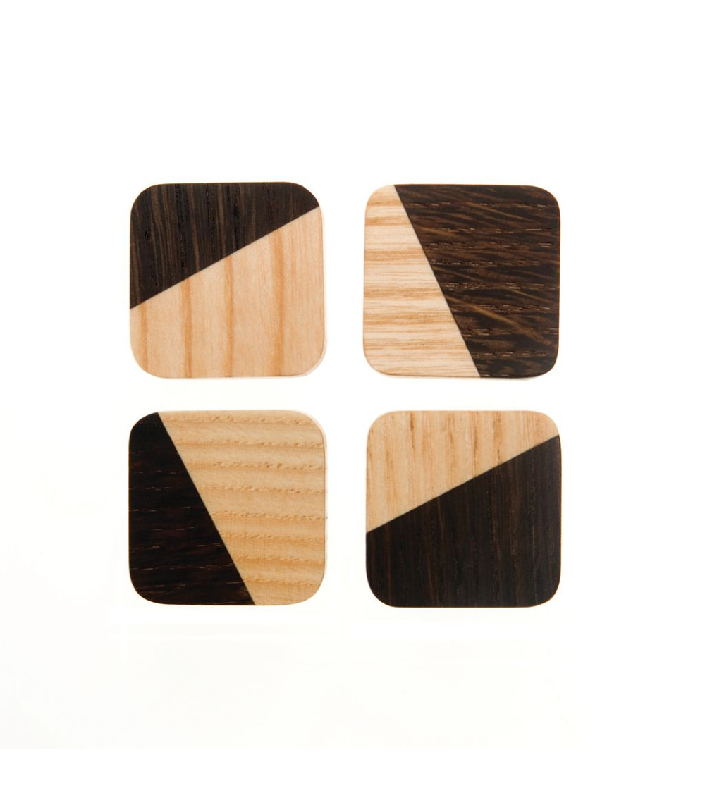 Two-tone wooden square furniture knob Just 2