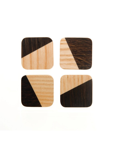 Two-tone wooden square furniture knob Just 2