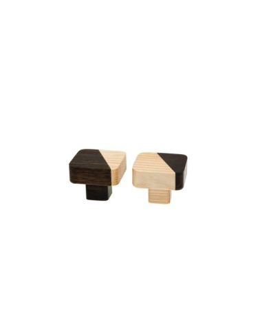 Two-tone wooden square furniture knob Just 2
