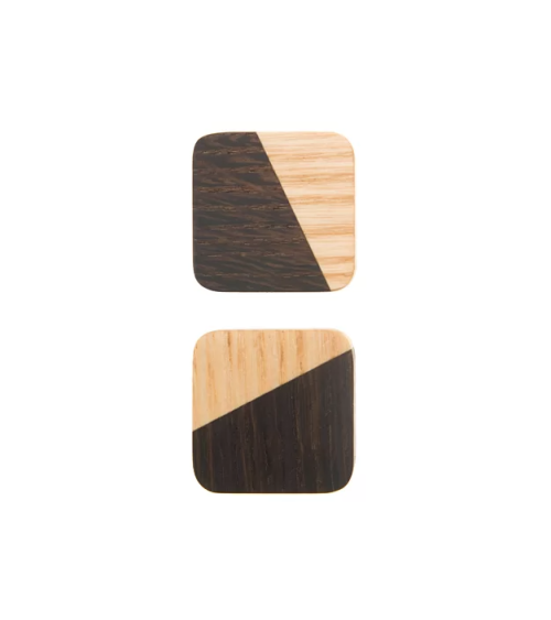 Two-tone wooden square furniture knob Just 2