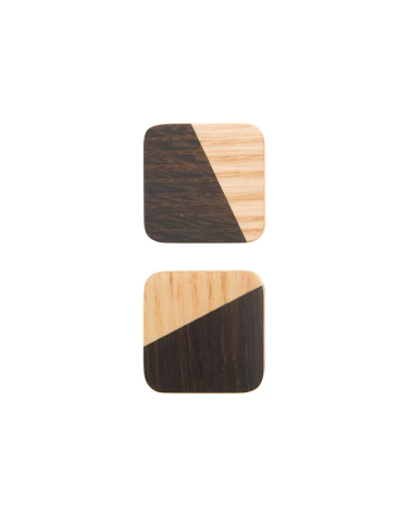 Two-tone wooden square furniture knob Just 2